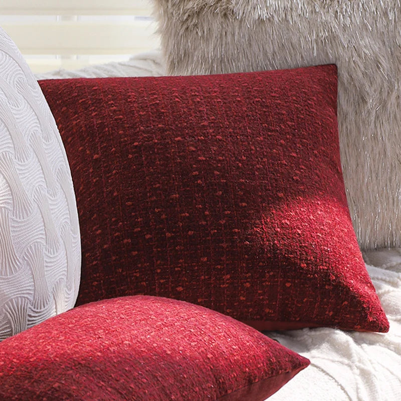 Cushion Cover Quilted Linen-Look Cotton Blend Machine Washable