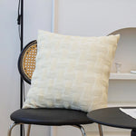 Cushion Cover Quilted Linen-Look Cotton Blend Machine Washable