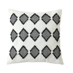 Cushion Cover Raised Geometric Texture Cotton-Linen Blend & Concealed Zipper