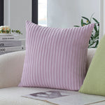 Cushion Cover Ribbed Knit Concealed Zipper 18x18 Inch