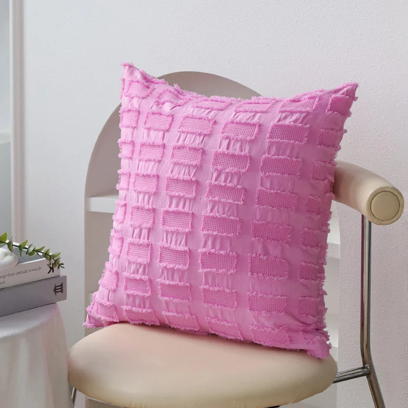 Cushion Cover Ribbed Knit Concealed Zipper 18x18 Inch