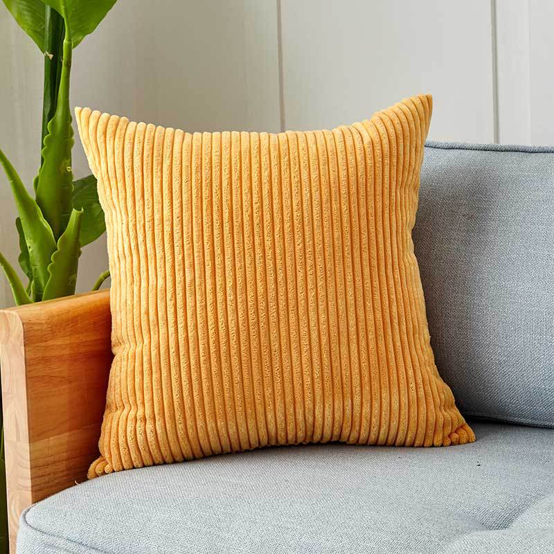 Cushion Cover Ribbed Microvelour Velvet Concealed Zipper