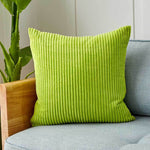 Cushion Cover Ribbed Microvelour Velvet Concealed Zipper