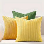 Cushion Cover Ribbed Stripe Zipper Machine Washable