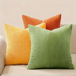 Cushion Cover Ribbed Stripe Zipper Machine Washable