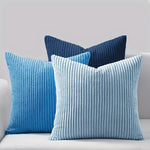 Cushion Cover Ribbed Stripe Zipper Machine Washable