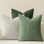 Cushion Cover Ribbed Stripe Zipper Machine Washable