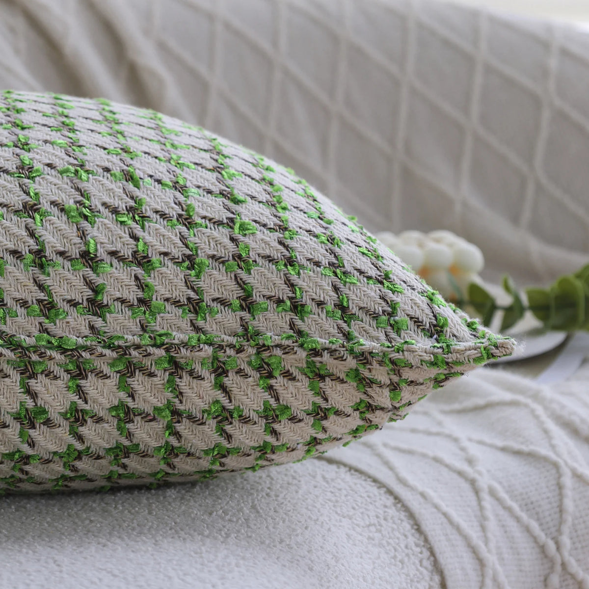 Cushion Cover Ribbed Wave Faux Fur Concealed Zipper
