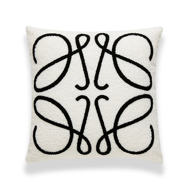 Cushion Cover Ribbed Wave Faux Fur Concealed Zipper
