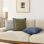 Cushion Cover Slub Linen-Effect Welt Trim Hidden Zip