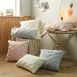 Cushion Cover Soft Plush Zigzag Tufting Concealed Zipper