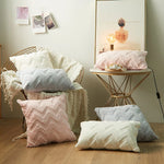 Cushion Cover Soft Plush Zigzag Tufting Concealed Zipper