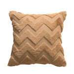 Cushion Cover Soft Plush Zigzag Tufting Concealed Zipper