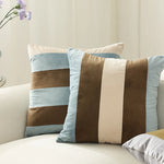 Cushion Cover Soft Velvet Vertical Stripes Concealed Zipper