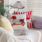 Cushion Cover Striped Tufted Bouclé Cotton Blend Concealed Zipper