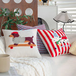 Cushion Cover Striped Tufted Bouclé Cotton Blend Concealed Zipper