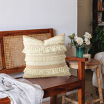 Cushion Cover Textured Stripes & Fringes
