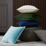 Cushion Cover Velvet Decorative Piping Concealed Zipper