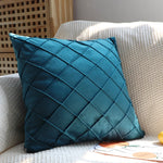 Cushion Cover Velvet-Like Microfiber Quilted Diamond Concealed Zipper