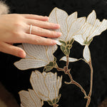 Cushion Cover Velvet Magnolia Embroidery & Faux Fur 45x45cm
