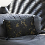 Cushion Cover Velvet Relief Stripes Fringe Tassel Hidden Zipper