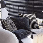 Cushion Cover Velvet Relief Stripes Fringe Tassel Hidden Zipper