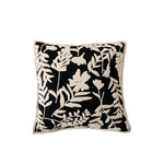 Cushion Cover Velvety Floral Cotton-Linen 18 x 18 In