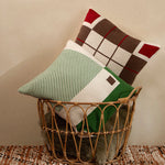 Cushion Cover Windowpane Jacquard Cotton Blend Concealed Zipper