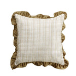 Cushion Cover Woven Bouclé Velvet Ruffle Zippered 18x18