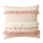 Cushion Cover Woven Cotton 3D Dot & Layered Fringes