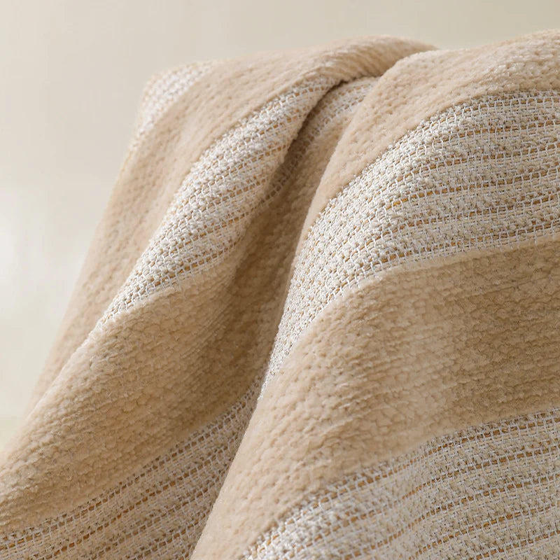 Cushion Cover Woven Cotton Blend Wide Stripe Concealed Zipper