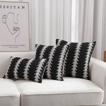 Cushion Cover Woven Cotton Jacquard Tassels Concealed Zipper