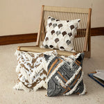 Cushion Cover Woven Jacquard Chevron & Fringe