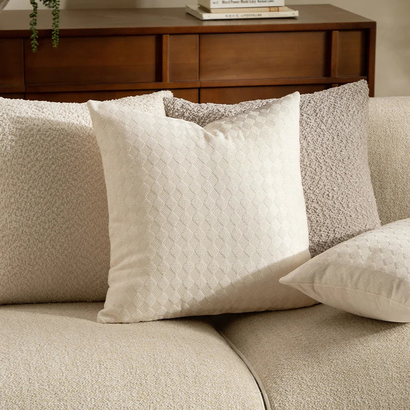 Cushion Cover Woven Triangle Chenille Removable Zipper 45x45 Cm