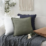 Cushion Covers Cotton-Linen Blend Set of 2 Hidden Zipper