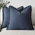 Cushion Covers Cotton-Linen Blend Set of 2 Hidden Zipper