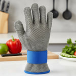 Cut-Resistant Gloves Stainless Steel ANSI A9 Ergonomic Fit