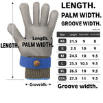 Cut-Resistant Gloves Stainless Steel ANSI A9 Ergonomic Fit