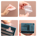 Cutlery Rack Wall-Mounted Divided Slots Drainable No-Drill Mount