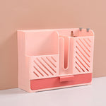 Cutlery Rack Wall-Mounted Divided Slots Drainable No-Drill Mount