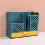 Cutlery Rack Wall-Mounted Divided Slots Drainable No-Drill Mount