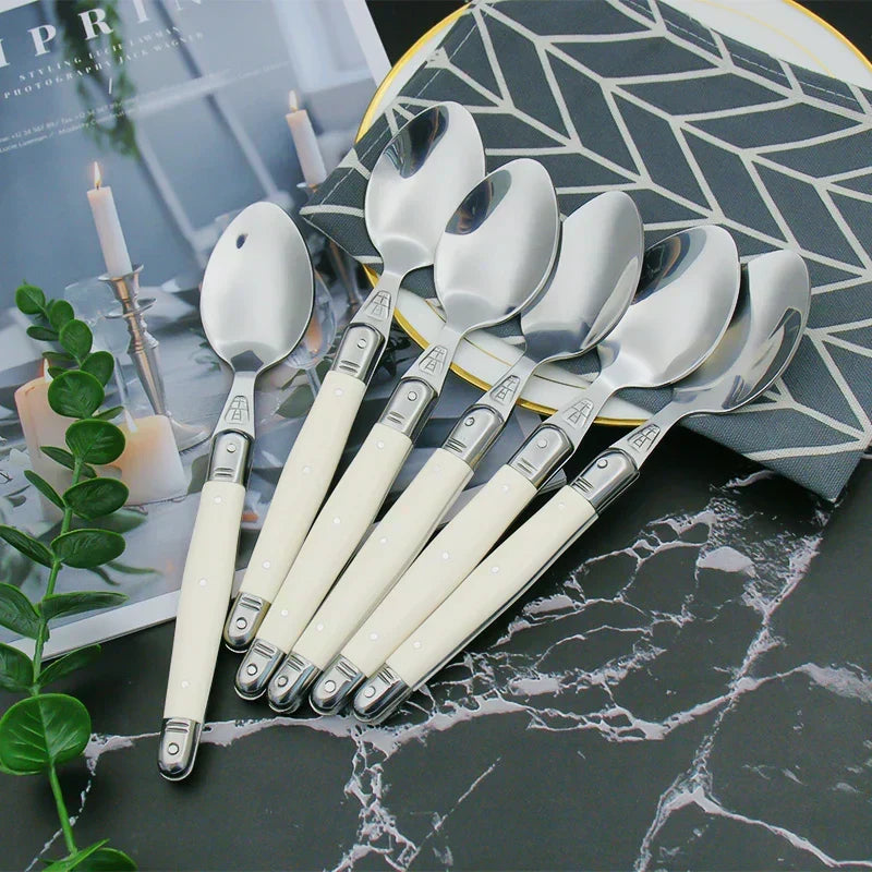 Cutlery Set 24 Piece Stainless Steel Ivory Handles