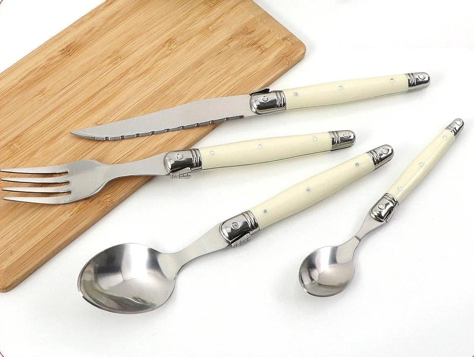 Cutlery Set 24 Piece Stainless Steel Ivory Handles