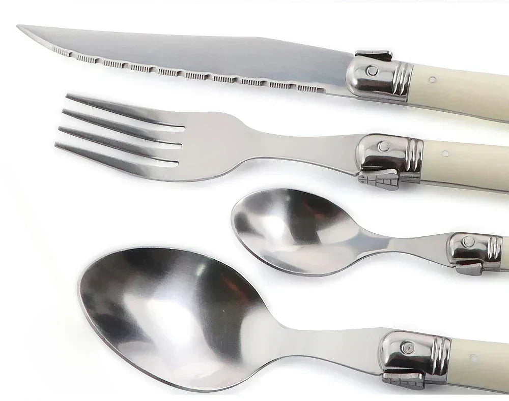 Cutlery Set 24 Piece Stainless Steel Ivory Handles