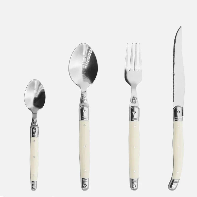 Cutlery Set 24 Piece Stainless Steel Ivory Handles