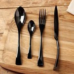 Cutlery Set Matte Black Stainless Steel 24-Piece Rust-Resistant