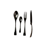 Cutlery Set Matte Black Stainless Steel 24-Piece Rust-Resistant