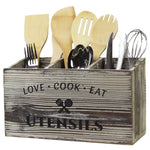 Cutlery Storage Box Wooden Compartment Organizer Space-Saving