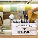 Cutlery Storage Box Wooden Compartment Organizer Space-Saving