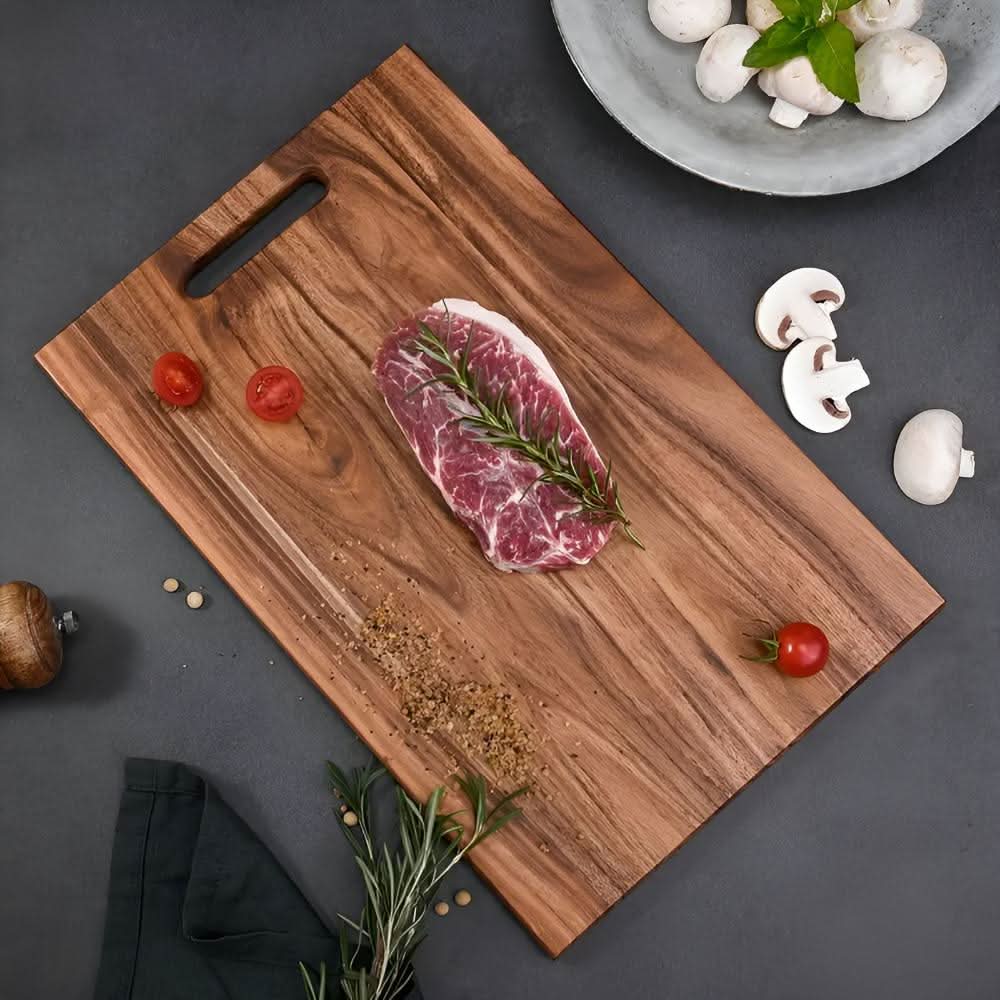 Cutting Board Acacia Wood Naturally Antibacterial Knife-Friendly Surface